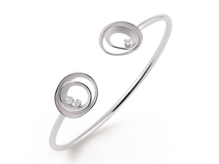 Dunes Solar Armreif White Ice Gold mit Brillanten 0,180ct 