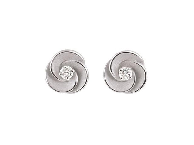 Desert Rose Ohrstecker White Ice Gold mit Brillanten 0,120ct