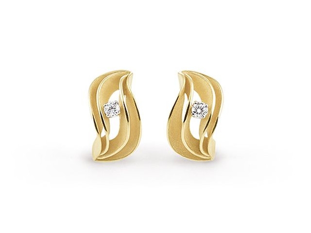 Velaa Star Ohrstecker Yellow Sunrise Gold mit Brillanten 0,120ct