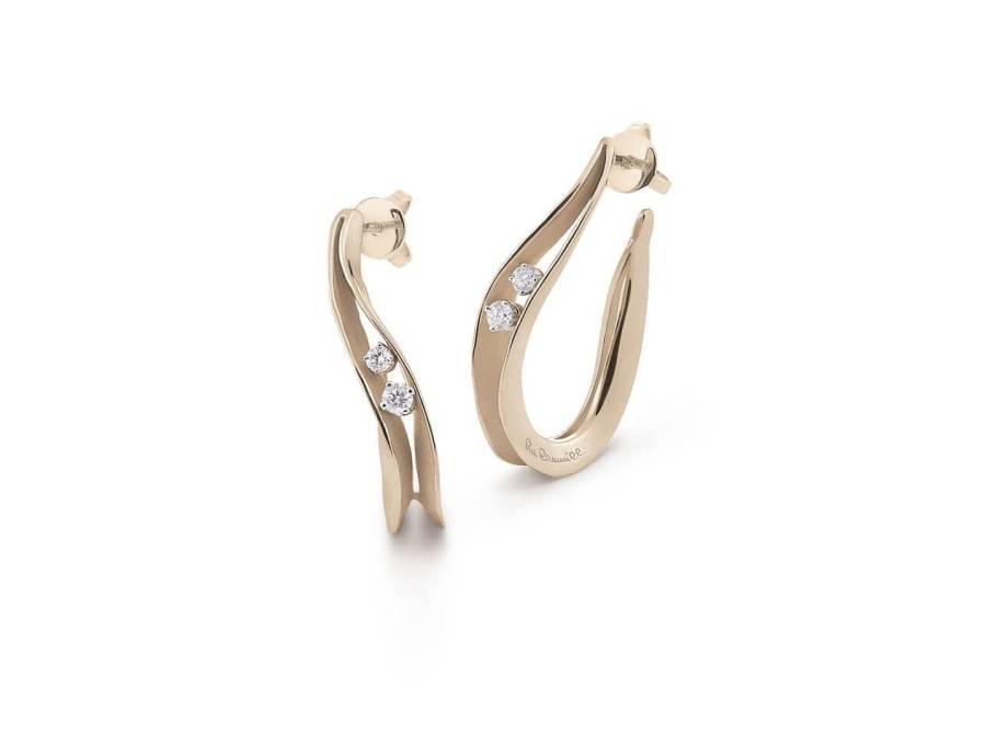 Dune Creolen Natural Beige Gold mit Brillanten 0,240ct