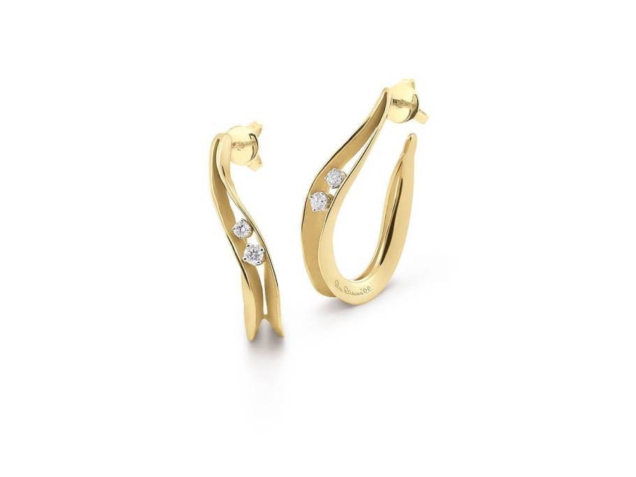 Dunes Creolen Yellow Sunrise Gold mit Brillanten 0,240ct