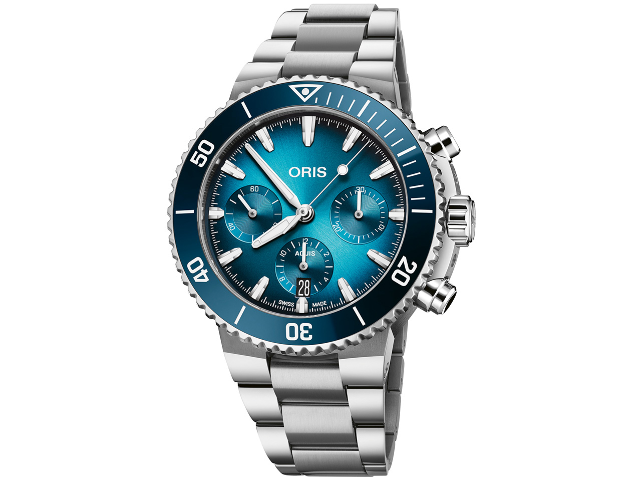 Oris Aquis Chronograph Automatik Edelstahl 43,5mm blaues 