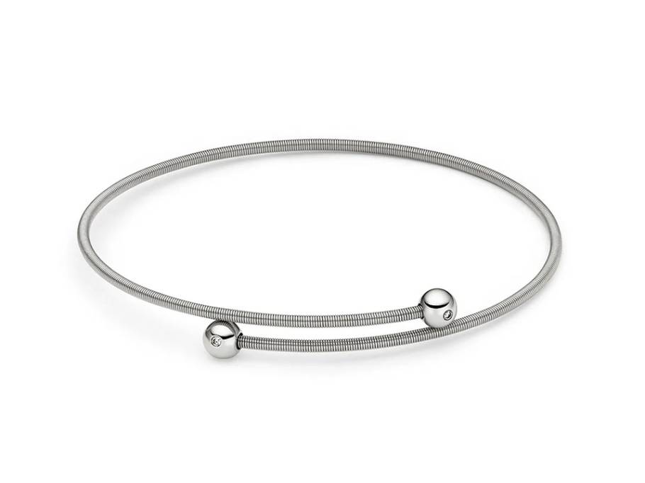  Colette C Embrace Armreif Platinum mit zweifachem Besatz