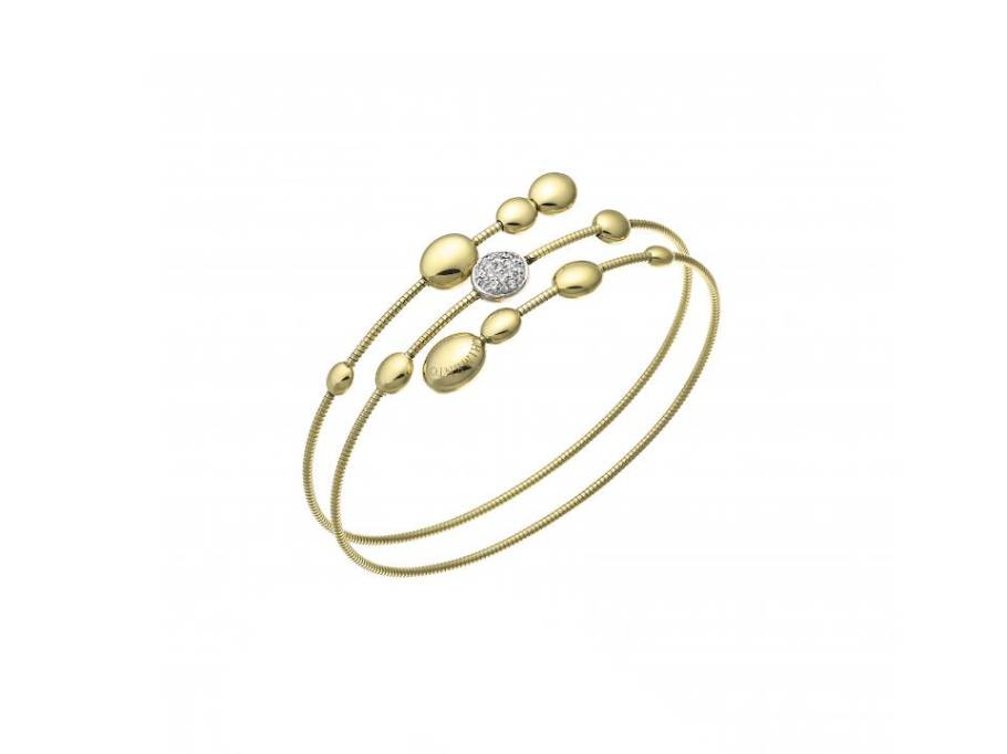 Armillas Acqua Armspange Gelbgold 3-reihig 18cm mit Brillanten flexibel
