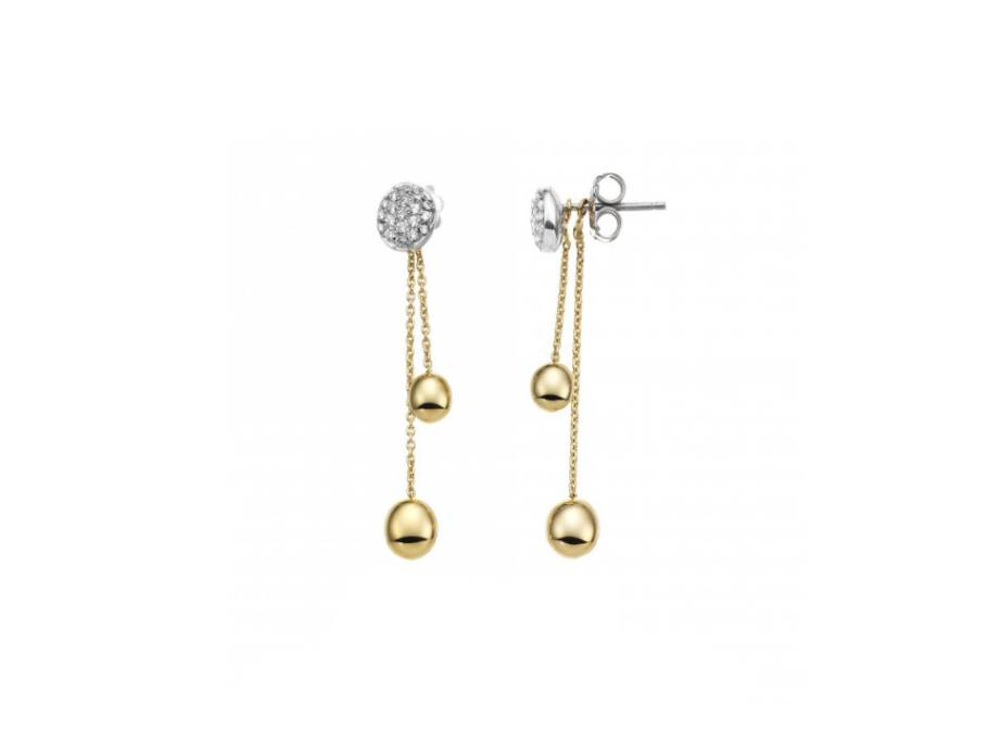Armillas Acqua Ohrhänger Gelbgold und Weißgold 4,5cm mit Brillanten 0,240ct