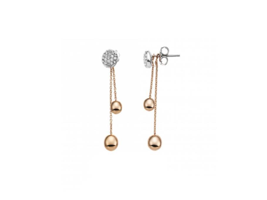 Armillas Acqua Ohrhänger Roségold und Weißgold 4,5cm mit Brillanten 0,240ct
