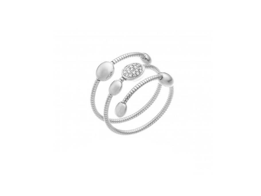 Armillas Acqua Ring Weißgold 3-reihig mit Brillanten 0,130ct flexibel
