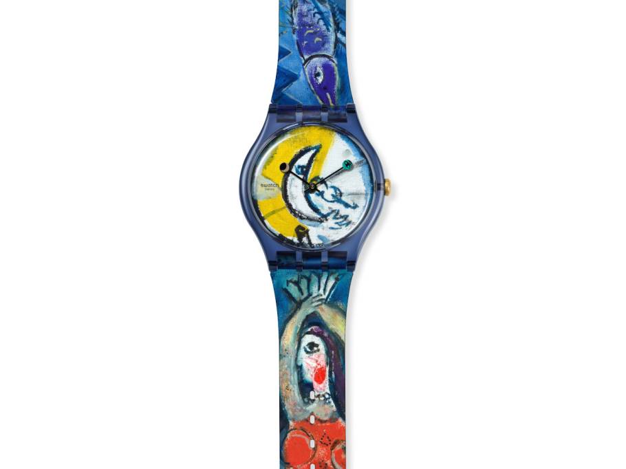 Art Journey Tate Gallery "Chagall's Blue Circus" Quarz Kunststoff blau Silikonband SUOZ365