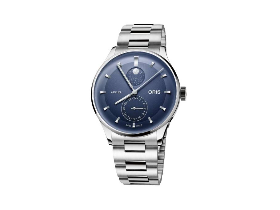 Artelier Complication Automatik Edelstahl 39,5mm blaues Zifferblatt Metallband