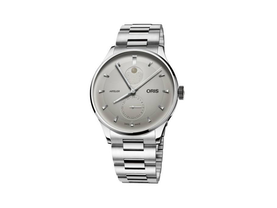 Artelier Complication Automatik Edelstahl 39,5mm weißes Zifferblatt Metallband