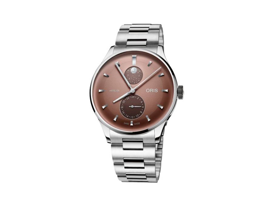 Artelier Complication Automatik Edelstahl 39,5mm braunes Zifferblatt Metallband