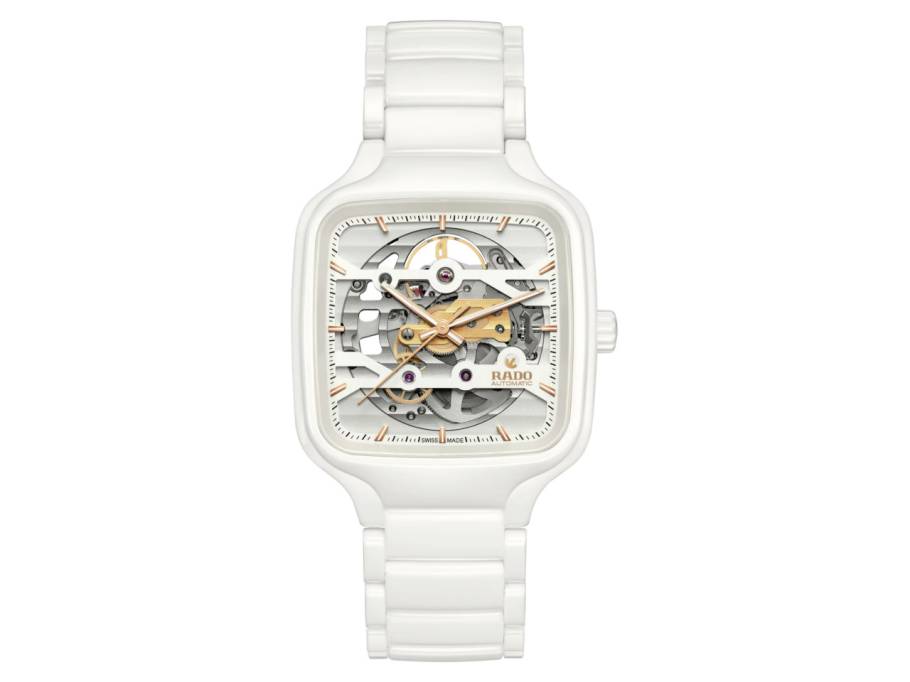  True Square Automatik Skeleton Keramik weiß 38mm Keramikband weiß
