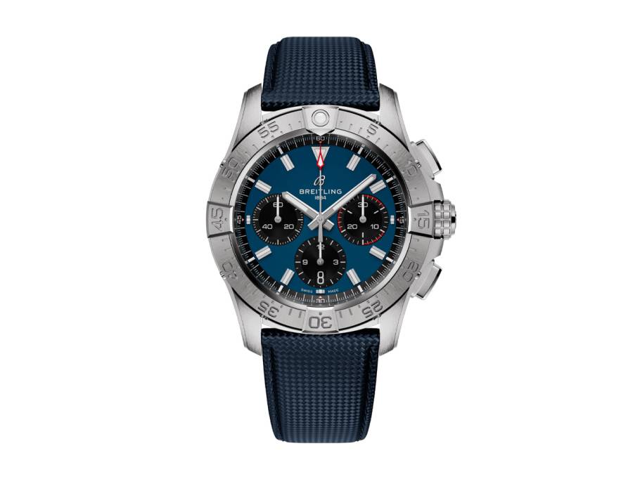 Avenger B01 Chronograph 42 Automatik Edelstahl 42mm blaues Zifferblatt blaues Lederband