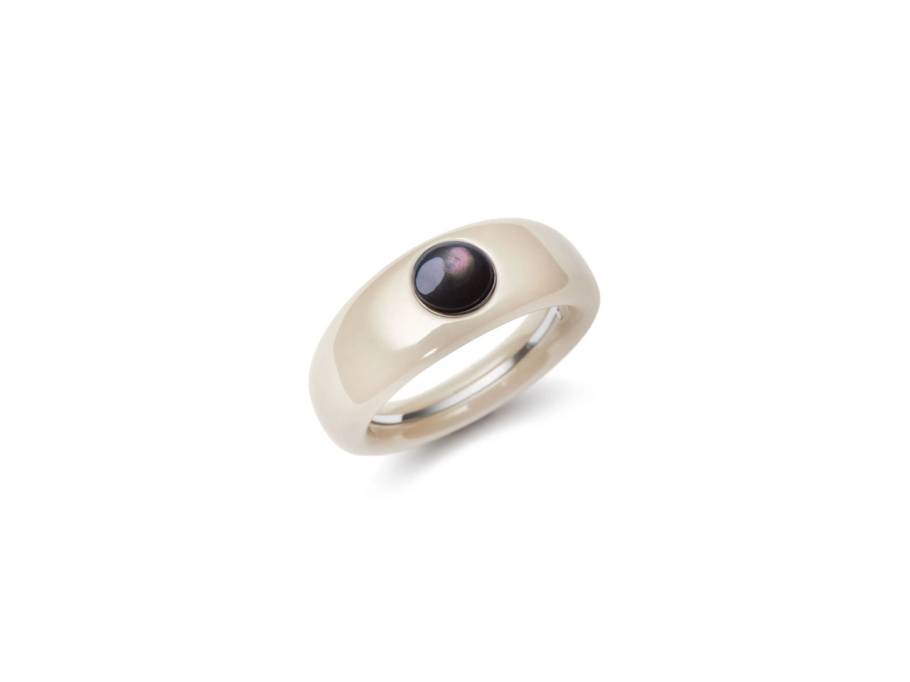 Charlotte Touch Ring Keramik sand 8mm mit Dömchen