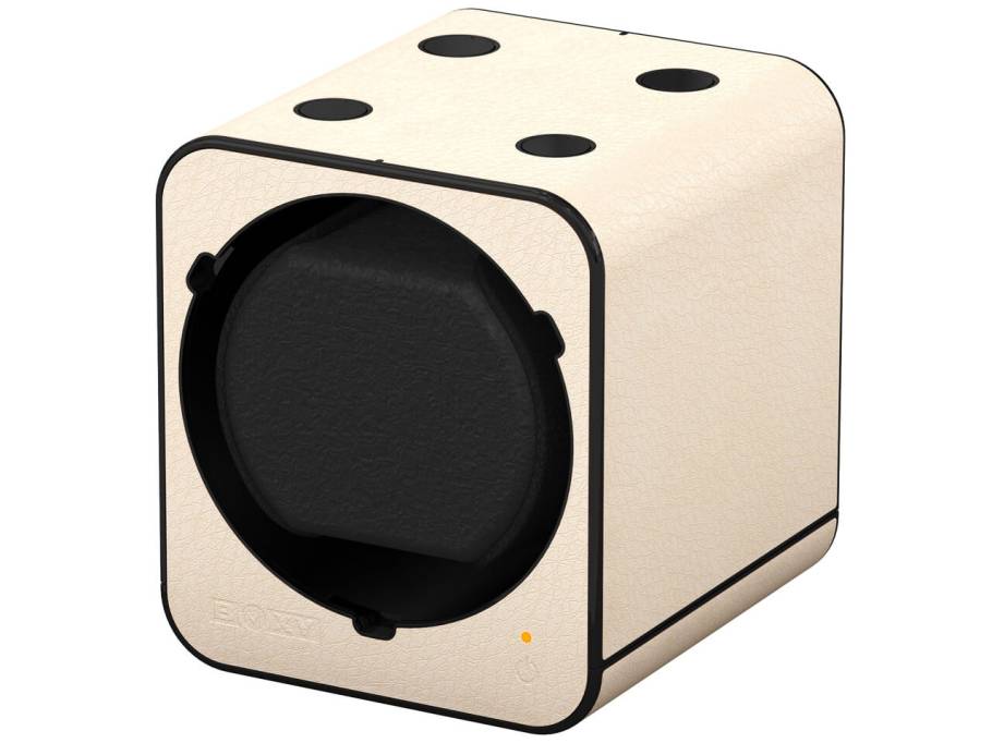 Uhrenbeweger Boxy Fancy Brick  Lederoptik creme