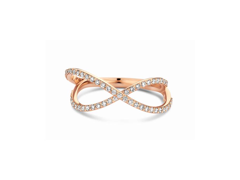 Infinity Ring Roségold Kreuz mit Brillanten 0,370ct