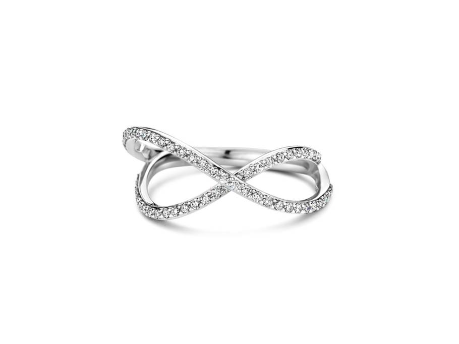 Infinity Ring Weißgold Kreuz mit Brillanten 0,370ct