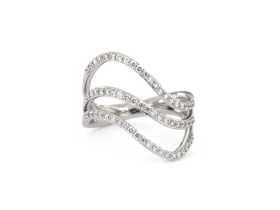 Infinity Ring Weißgold 3-reihig mit Brillanten 0,370ct
