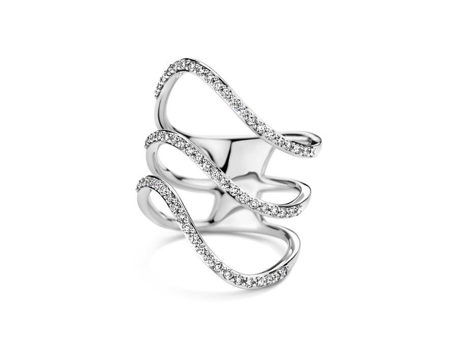 Infinity Ring Weißgold 3-reihig mit Brillanten 0,590ct