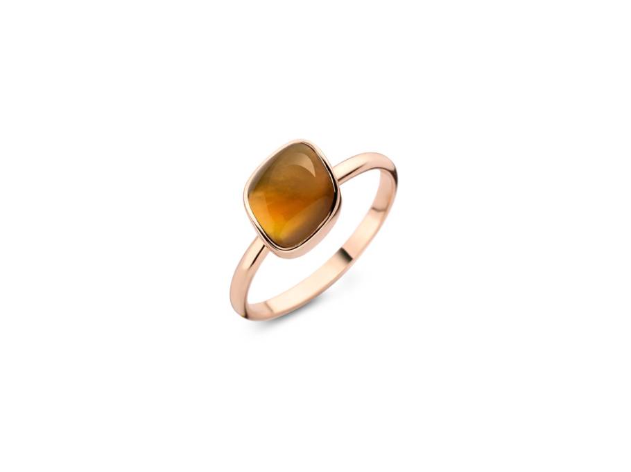 Mini Chloé Ring Roségold Madeira-Citrin mit Perlmutt und Brillant 0,020ct