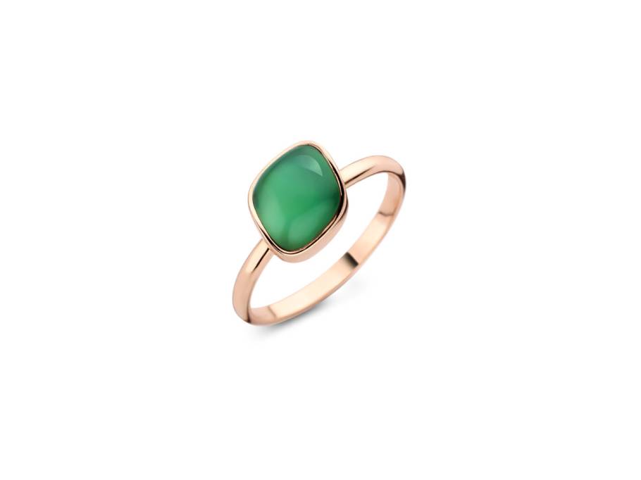 Mini Chloé Ring Roségold grüner Amethyst und grüner Achat mit Brillant 0,020ct