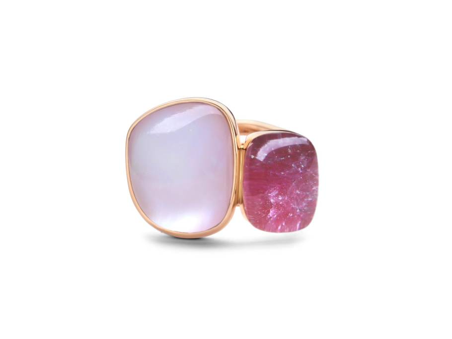 Mini Chloé x Sweety Ring Roségold Rosenquarz und Rubin mit Brillant 0,020ct