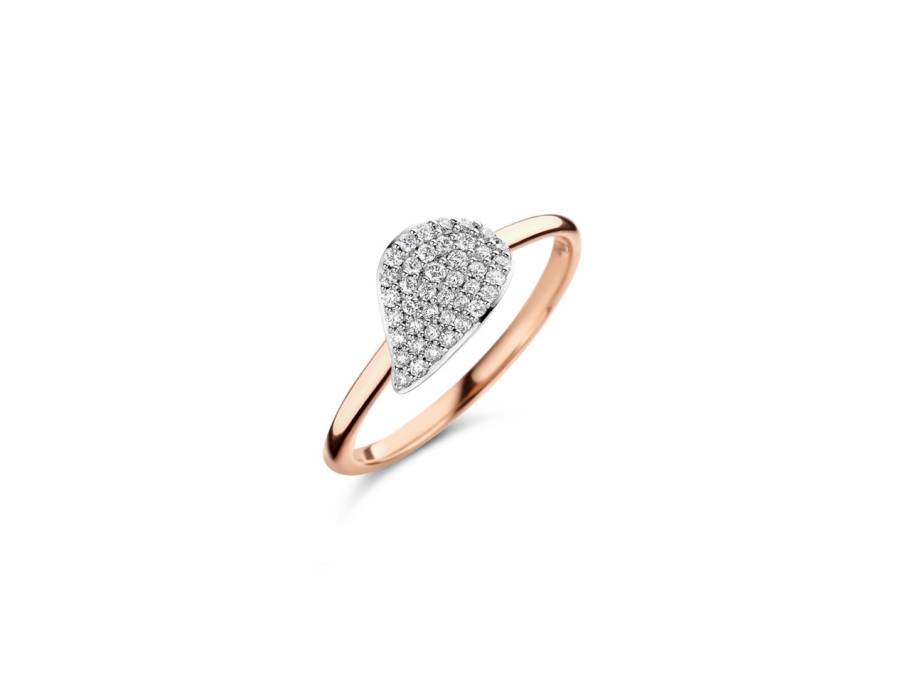 Mini Leaves "White Diamonds" Ring Roségold mit Brillanten 0,220ct