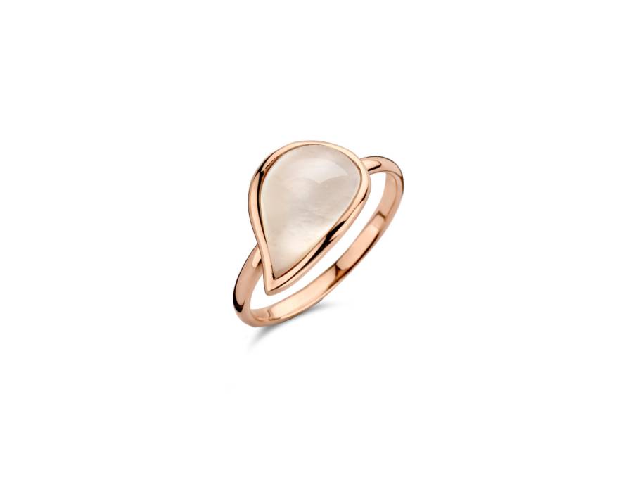 Mini Leaves "White Pearl" Ring Roségold