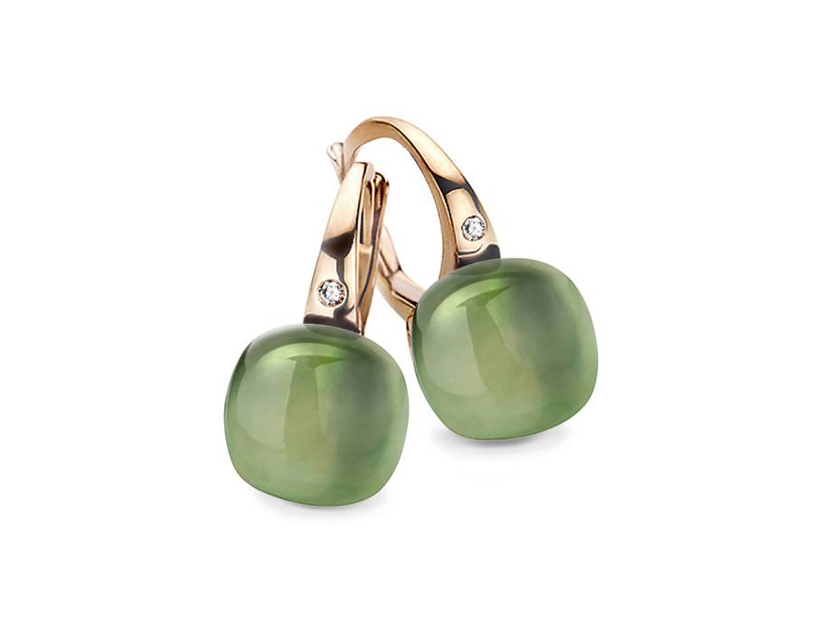 Mini Sweety "Green Aventurine" Ohrhänger Roségold Gr. M mit Brillanten 0,040ct