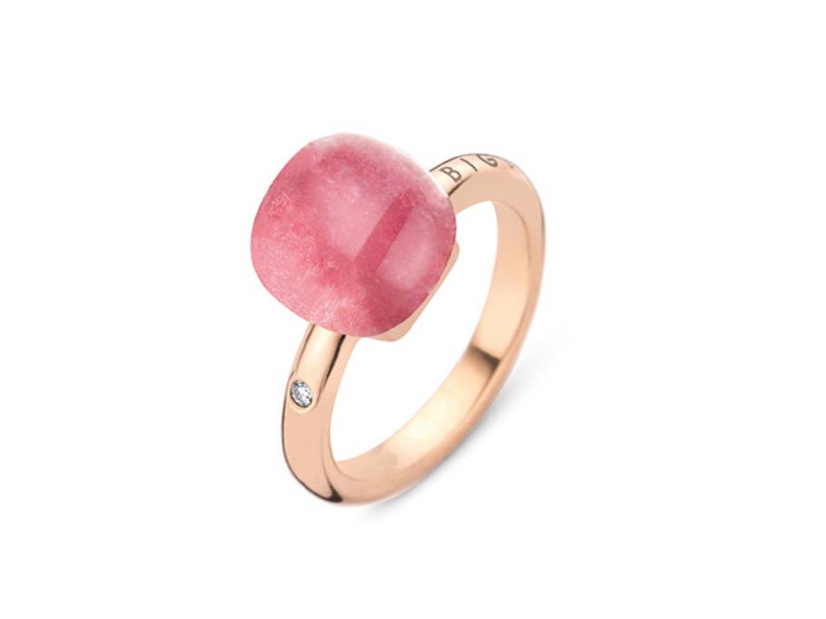 Mini Sweety "Bright Ruby" Ring Roségold Gr. M mit Brillant 0,020ct