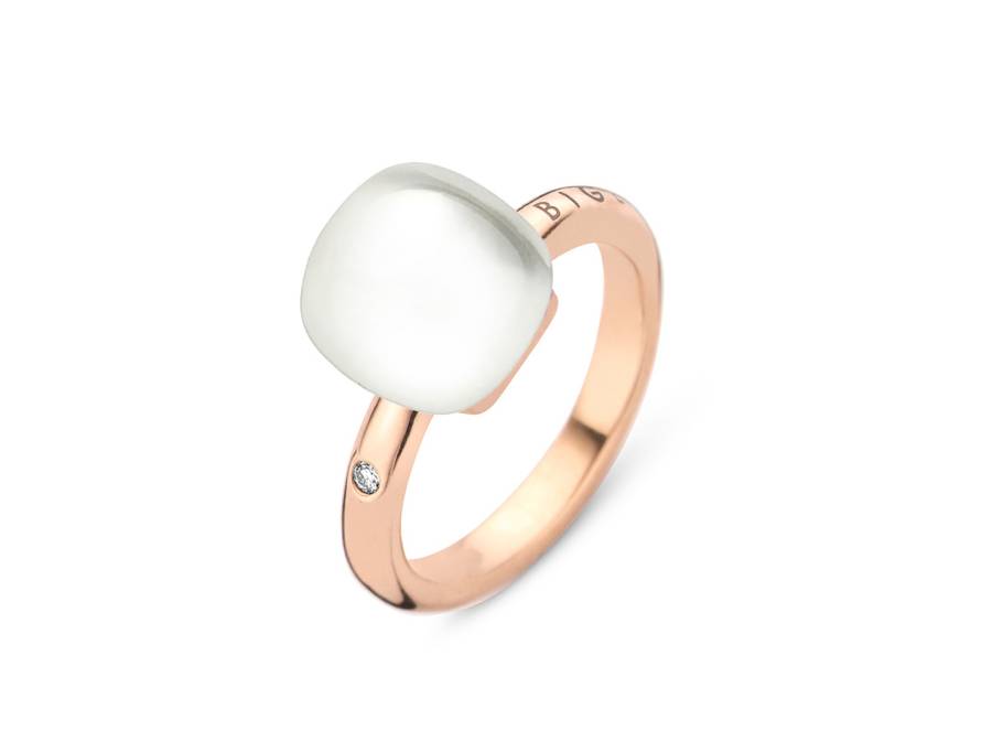 Mini Sweety "Crystal Clear White" Ring Roségold Gr. M mit Brillant 0,020ct