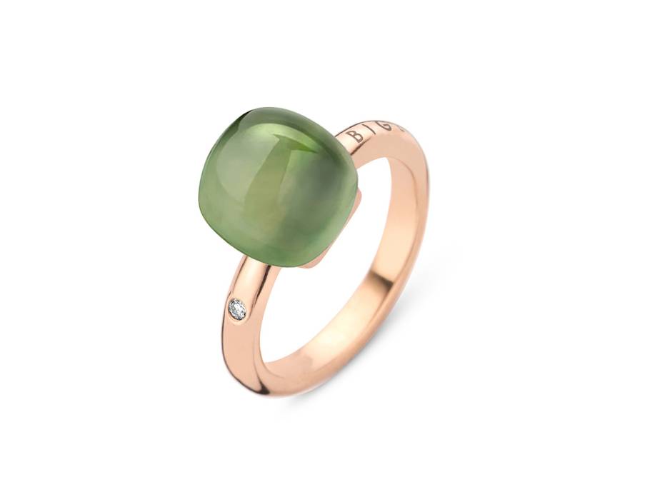 Mini Sweety "Green Aventurine For Ever" Ring Roségold Gr. M mit Brillant 0,020ct