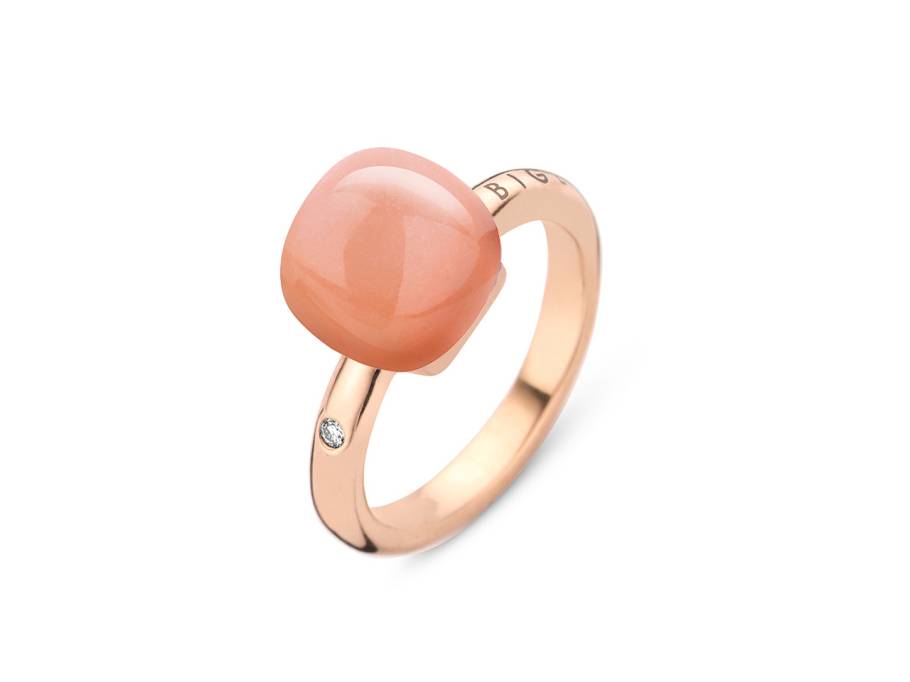 Mini Sweety "Moonstone Dream" Ring Roségold Gr. M mit Brillant 0,020ct
