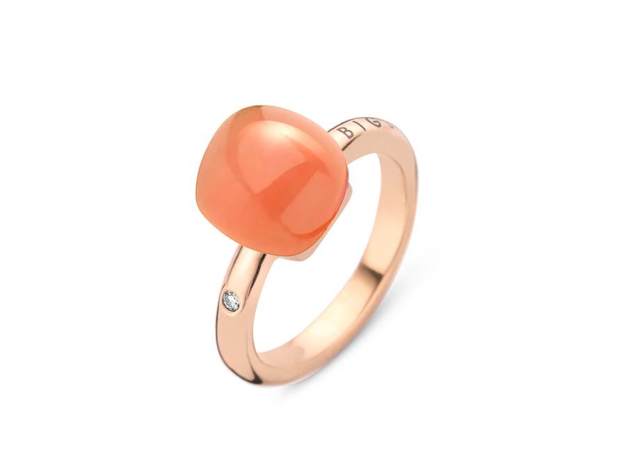 Mini Sweety "Soft Coral" Ring Roségold Gr. M mit Brillant 0,020ct