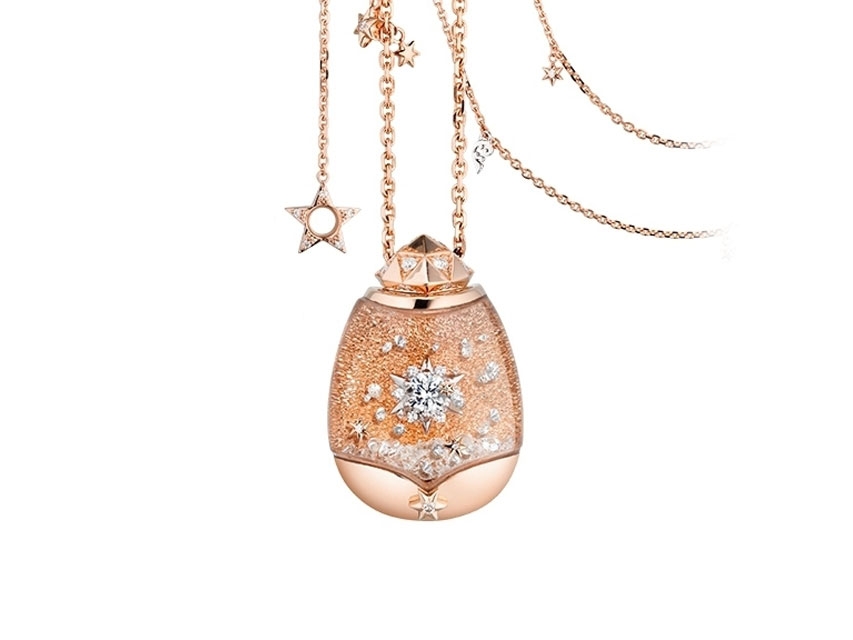 Billion Dreams Snow Globe-Collier Roségold "Magic Star"