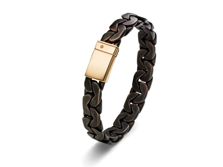 Meander Armband Bronze mit Verschluss Roségold