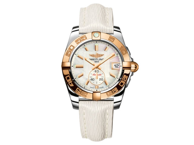 Breitling Galactic 36 Automatic Stahl Gold Perlmutt Lederband kaufen 