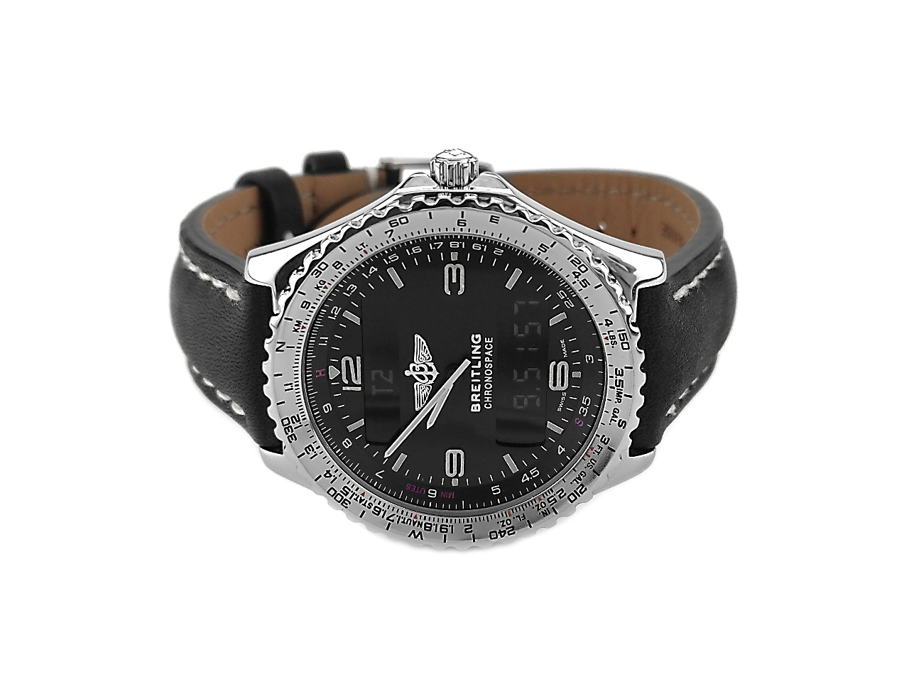 Breitling Chronospace Navitimer Quarz Edelstahl 42mm schwarzes
