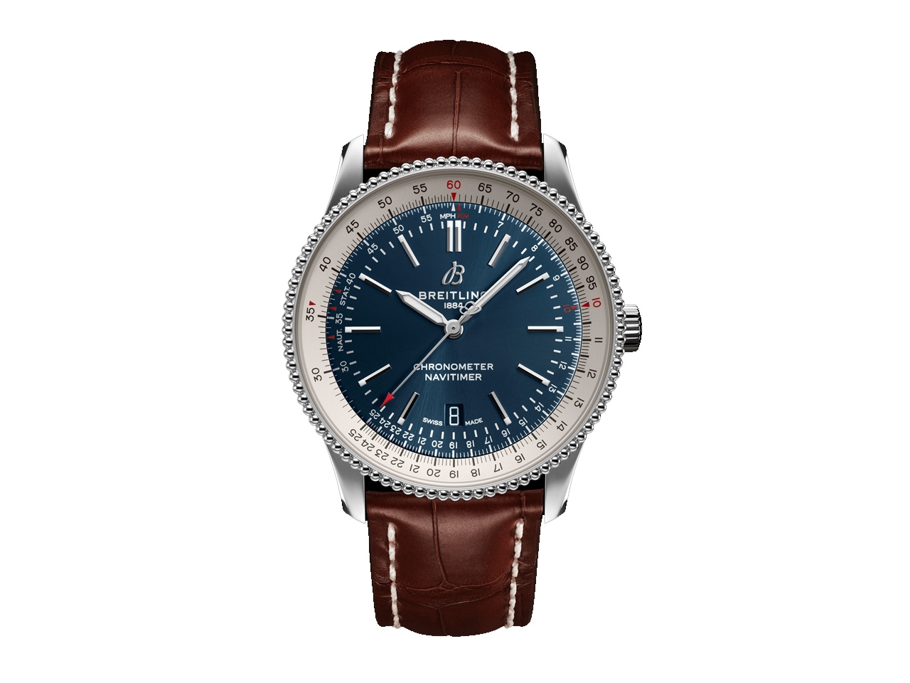 Breitling Navitimer 1 Automatic 41 blau braunes Lederband kaufen