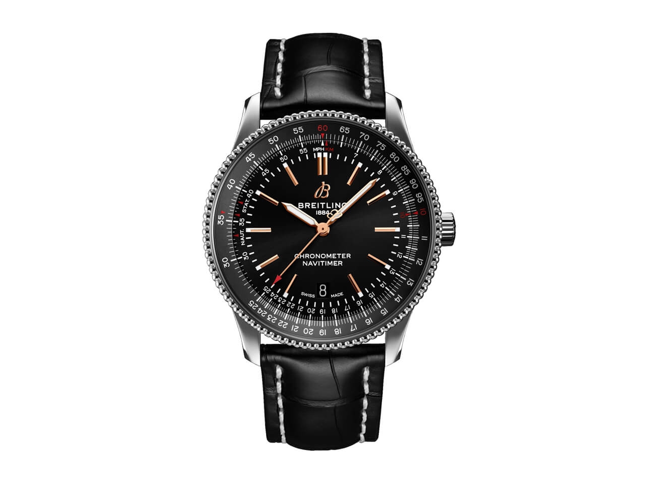 Breitling Navitimer 1 Automatic 41 schwarz schwarzes Lederband kaufen 