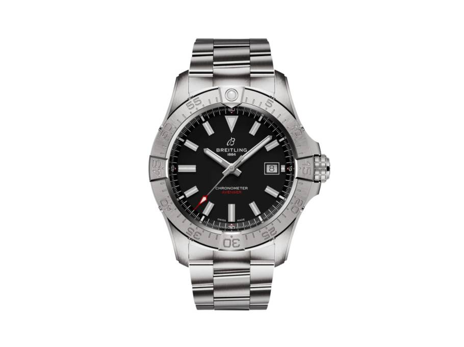  Avenger Automatik 42 Edelstahl schwarzes Zifferblatt Metallband