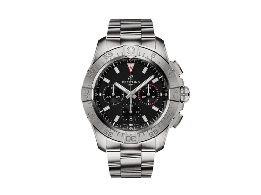  Avenger B01 Chronograph 44 Automatik Edelstahl schwarzes Zifferblatt Metallband