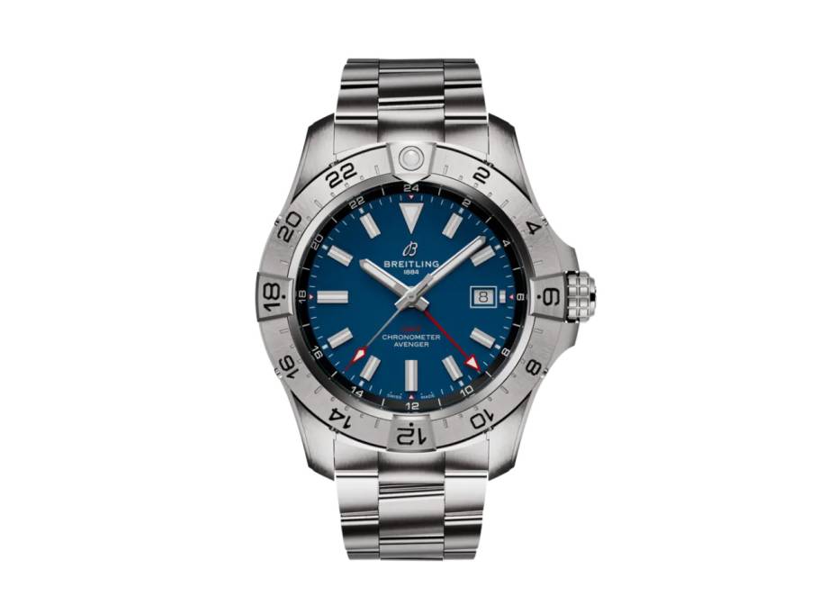  Avenger GMT 44 Automatik Edelstahl blaues Zifferblatt Metallband