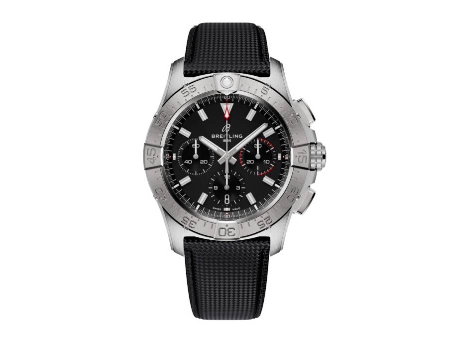 Avenger B01 Chronograph 42 Automatik Edelstahl 42mm schwarzes Zifferblatt schwarzes Lederband