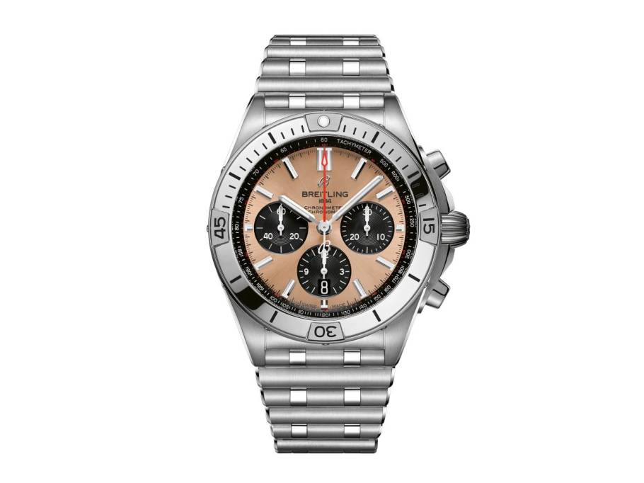Chronomat B01 42 Edelstahl braunes Zifferblatt Metallband