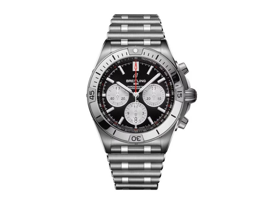 Chronomat B01 42 Edelstahl schwarzes Zifferblatt Metallband
