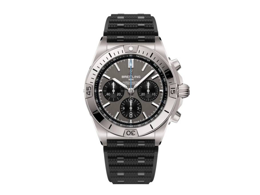 Chronomat B01 42 Automatik Titan graues Zifferblatt schwarzes Kautschukband