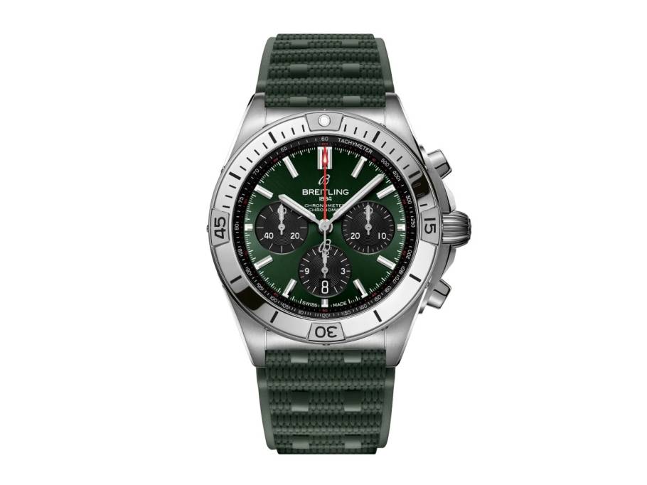Chronomat B01 42 Automatik Edelstahl grünes Zifferblatt grünes Kautschukband
