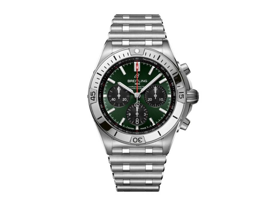 Chronomat B01 42 Automatik Edelstahl grünes Zifferblatt Metallband