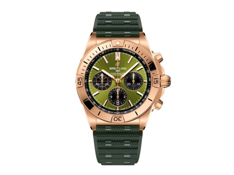 Chronomat B01 42 Giannis Antetokounmpo Automatik Rotgold grünes Zifferblatt grünes Kautschukband Limited Edition